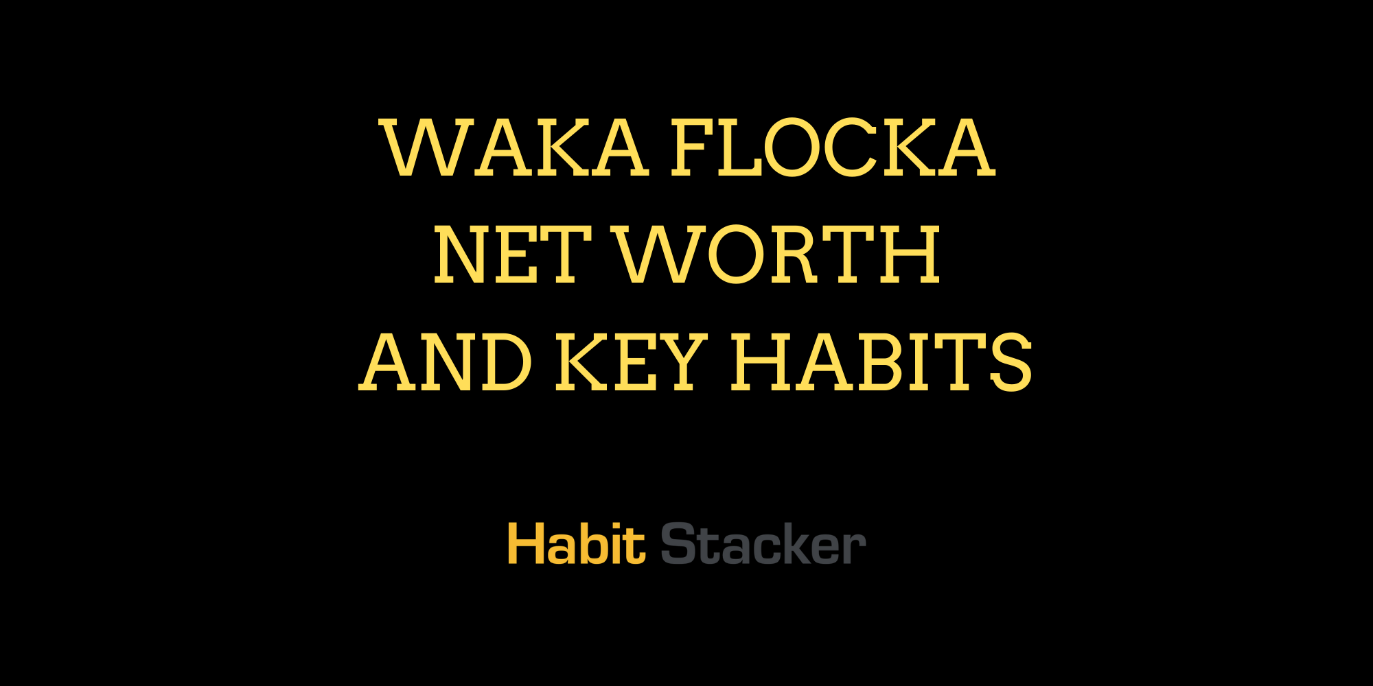 Waka Flocka Net Worth and Key Habits