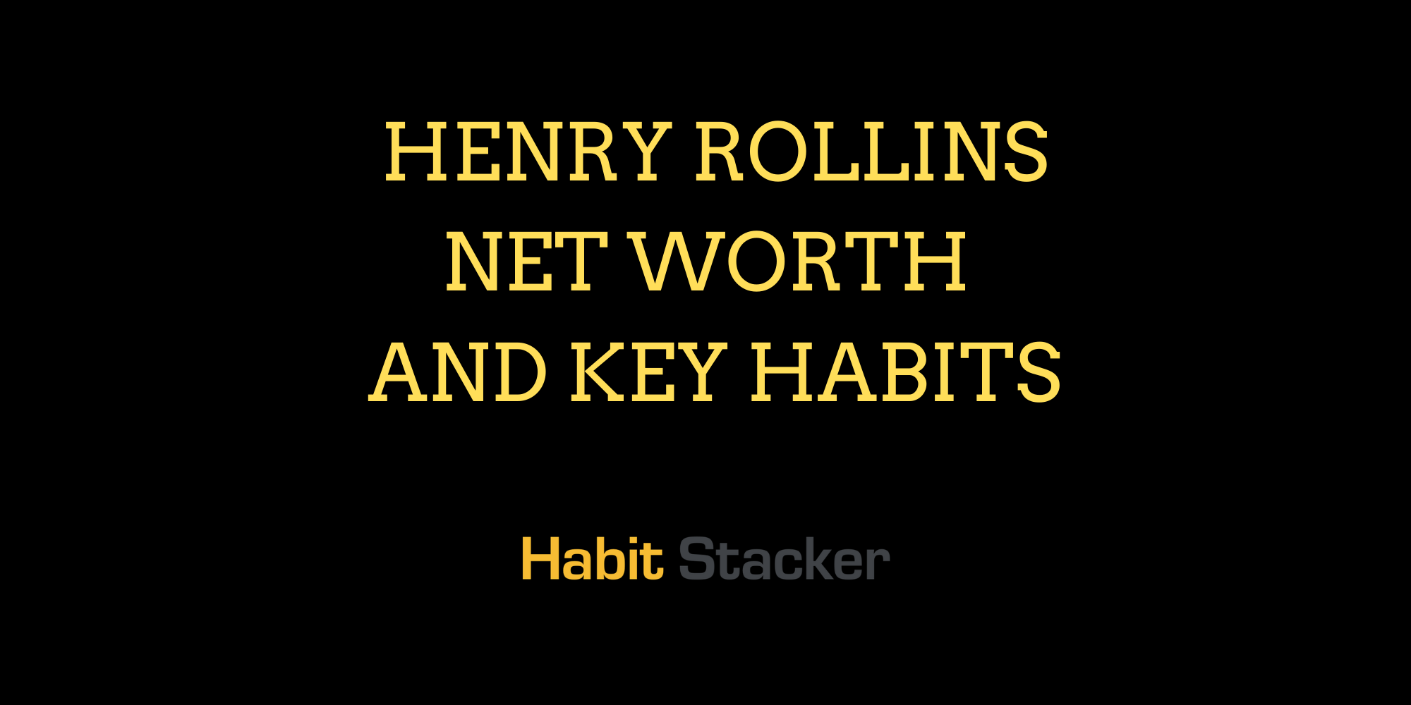 Henry Rollins Net Worth